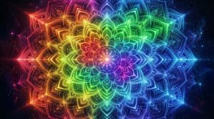 Colorful rainbow mandala for meditation and spiritual centering
